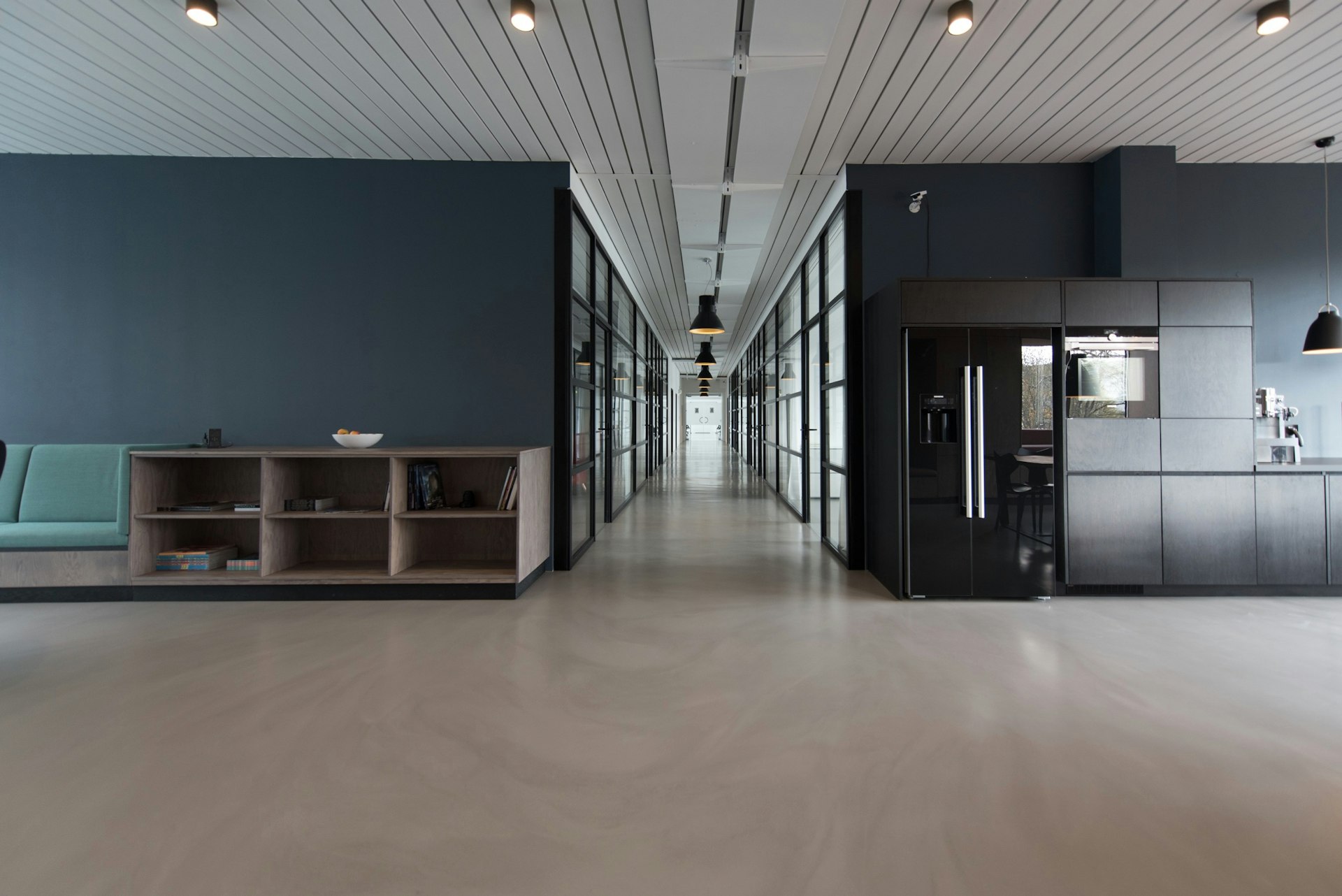 Bright modern office with desks and plants