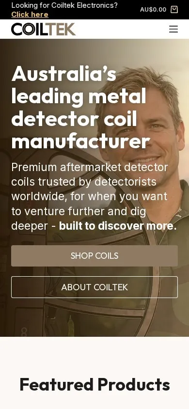 Coiltek website on a phone