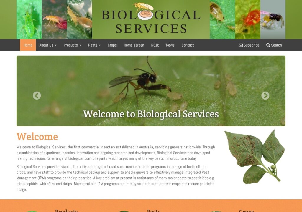 The old Biological Services website