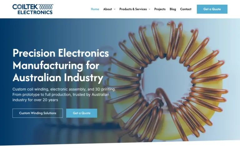 Coiltek Electronics website homepage