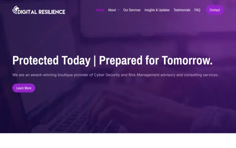 Digital Resilience website homepage