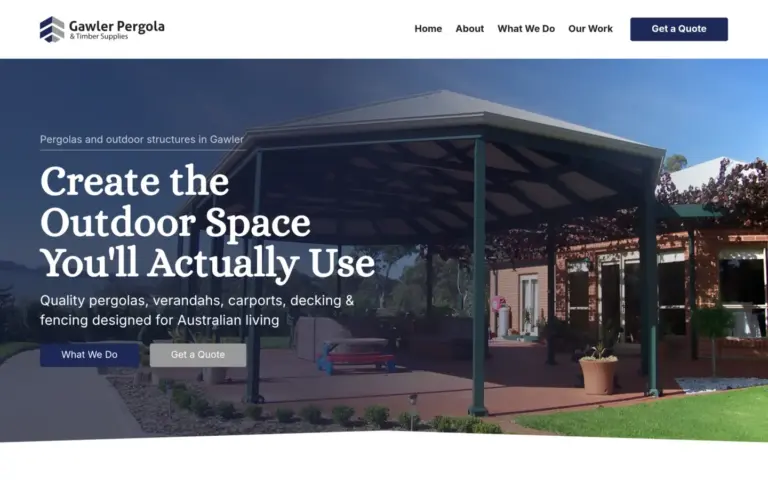 Gawler Timber & Pergolas website homepage